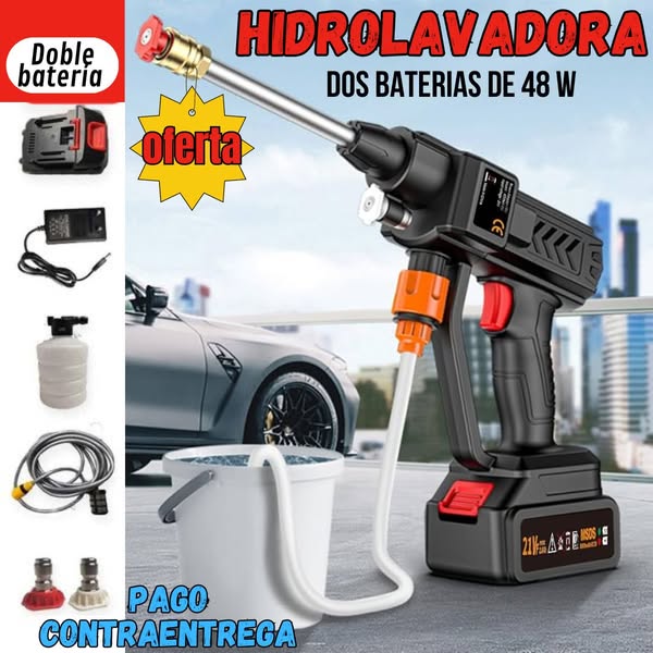 Hidrolavadora Eléctrica Portátil Doble Bateria Inalambrica