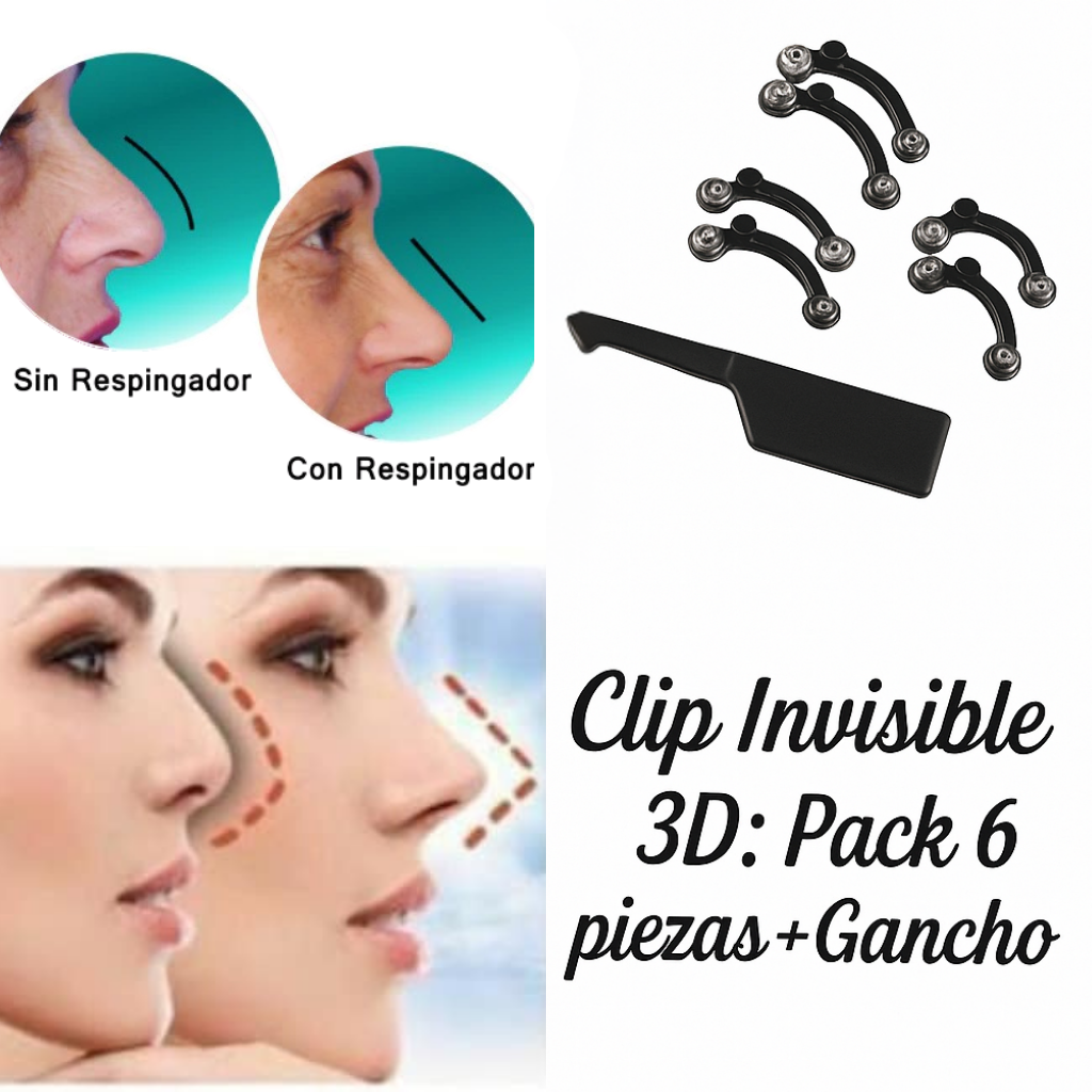 Clip Invisible 3D: Pack 6 piezas + Gancho