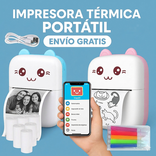 Mini Impresora Térmica Portátil Recargable + ENVIO GRATIS
